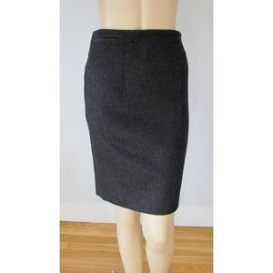 Calvin Klein Collection Black Skirt Pencil Size 2 Side Zip Solid Wool